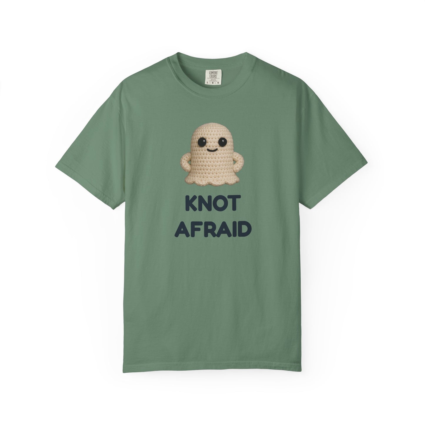 Fearless Ghost Knot Afraid T-shirt, Unisex Garment-Dyed Tee, Funny Tee for Adults, Gift for Friends, Casual Style for Everyday Wear, Halloween Gift