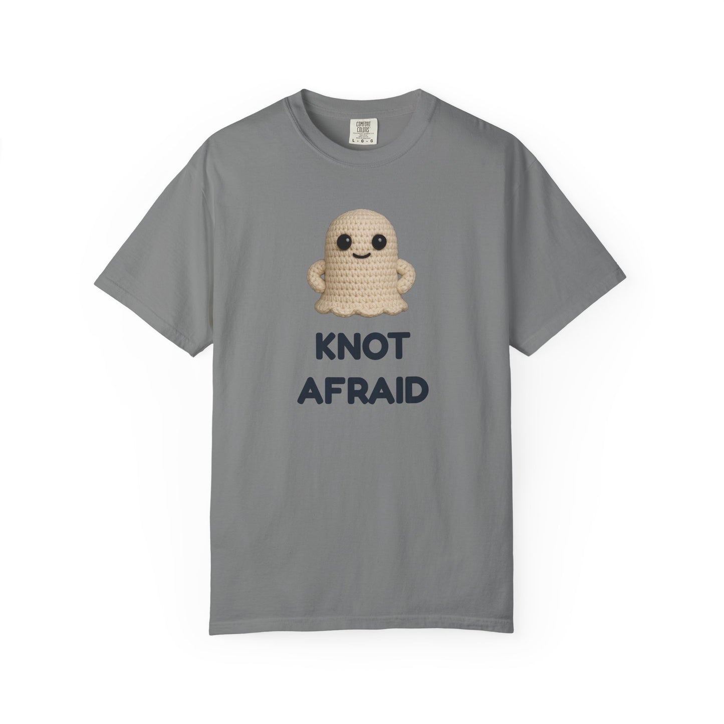 Fearless Ghost Knot Afraid T-shirt, Unisex Garment-Dyed Tee, Funny Tee for Adults, Gift for Friends, Casual Style for Everyday Wear, Halloween Gift