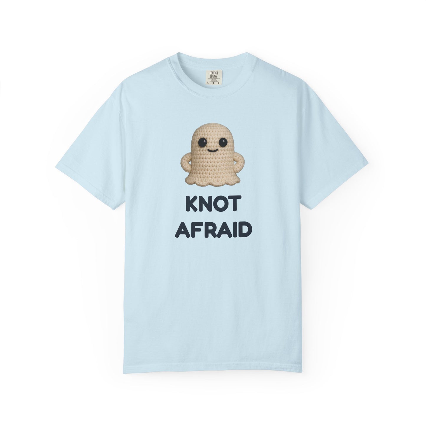 Fearless Ghost Knot Afraid T-shirt, Unisex Garment-Dyed Tee, Funny Tee for Adults, Gift for Friends, Casual Style for Everyday Wear, Halloween Gift