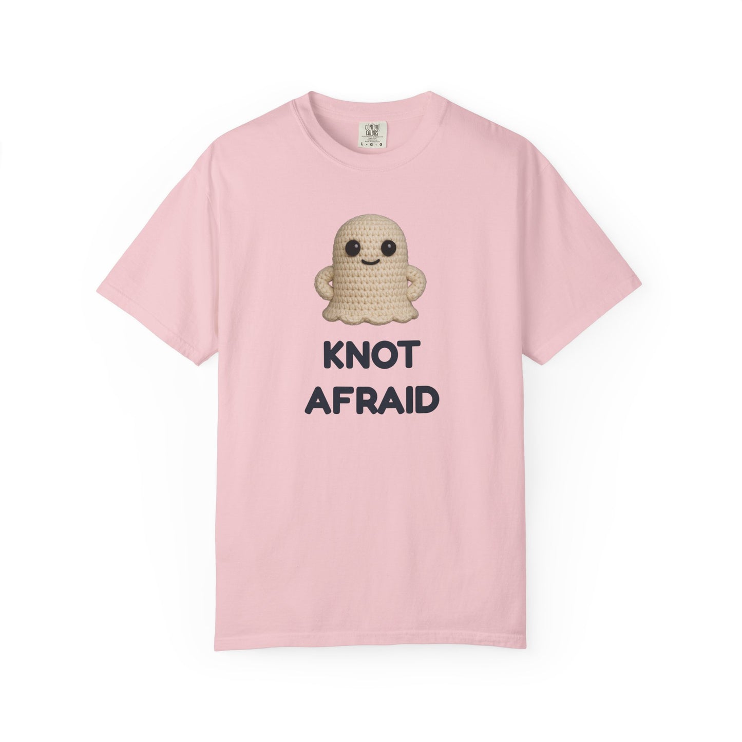 Fearless Ghost Knot Afraid T-shirt, Unisex Garment-Dyed Tee, Funny Tee for Adults, Gift for Friends, Casual Style for Everyday Wear, Halloween Gift