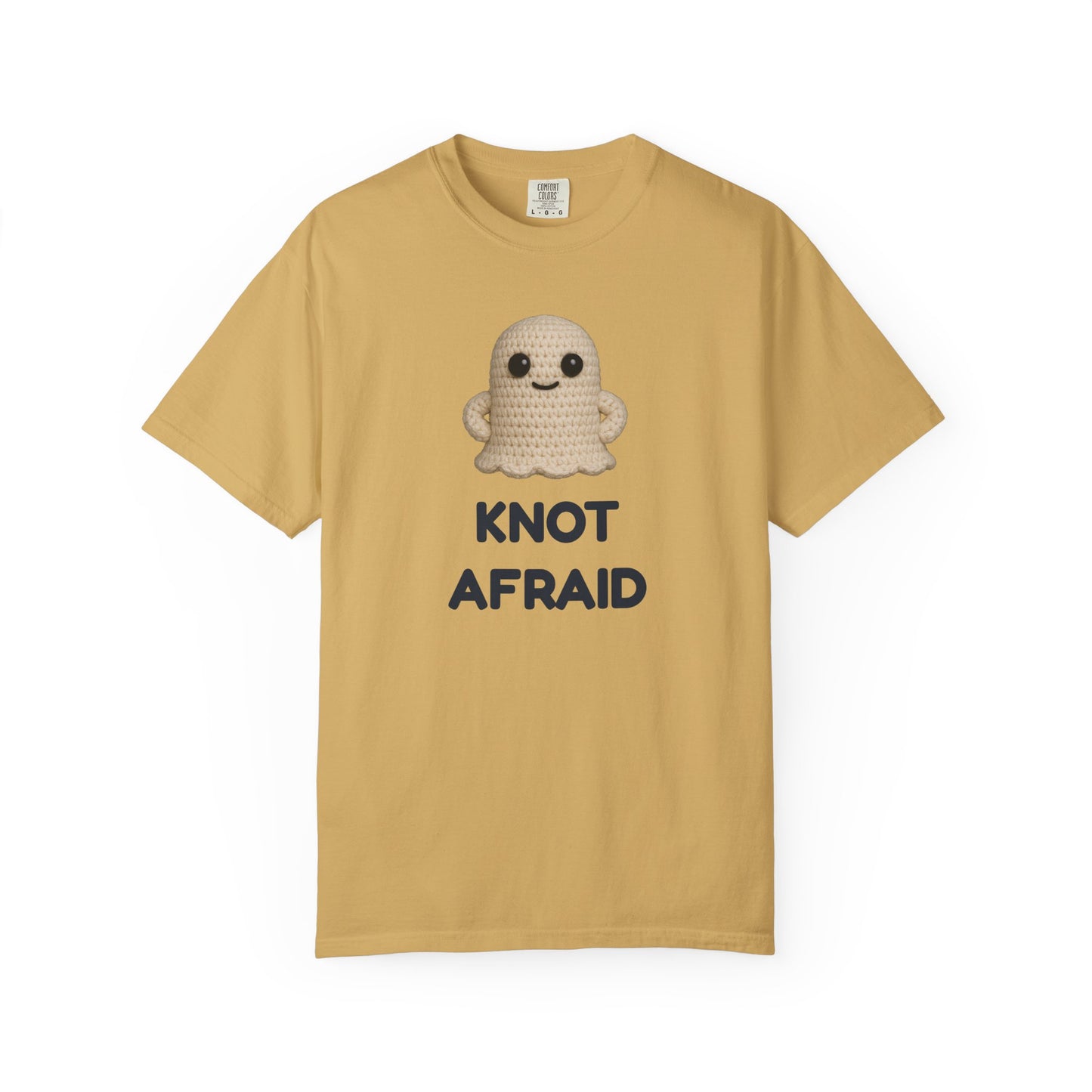 Fearless Ghost Knot Afraid T-shirt, Unisex Garment-Dyed Tee, Funny Tee for Adults, Gift for Friends, Casual Style for Everyday Wear, Halloween Gift