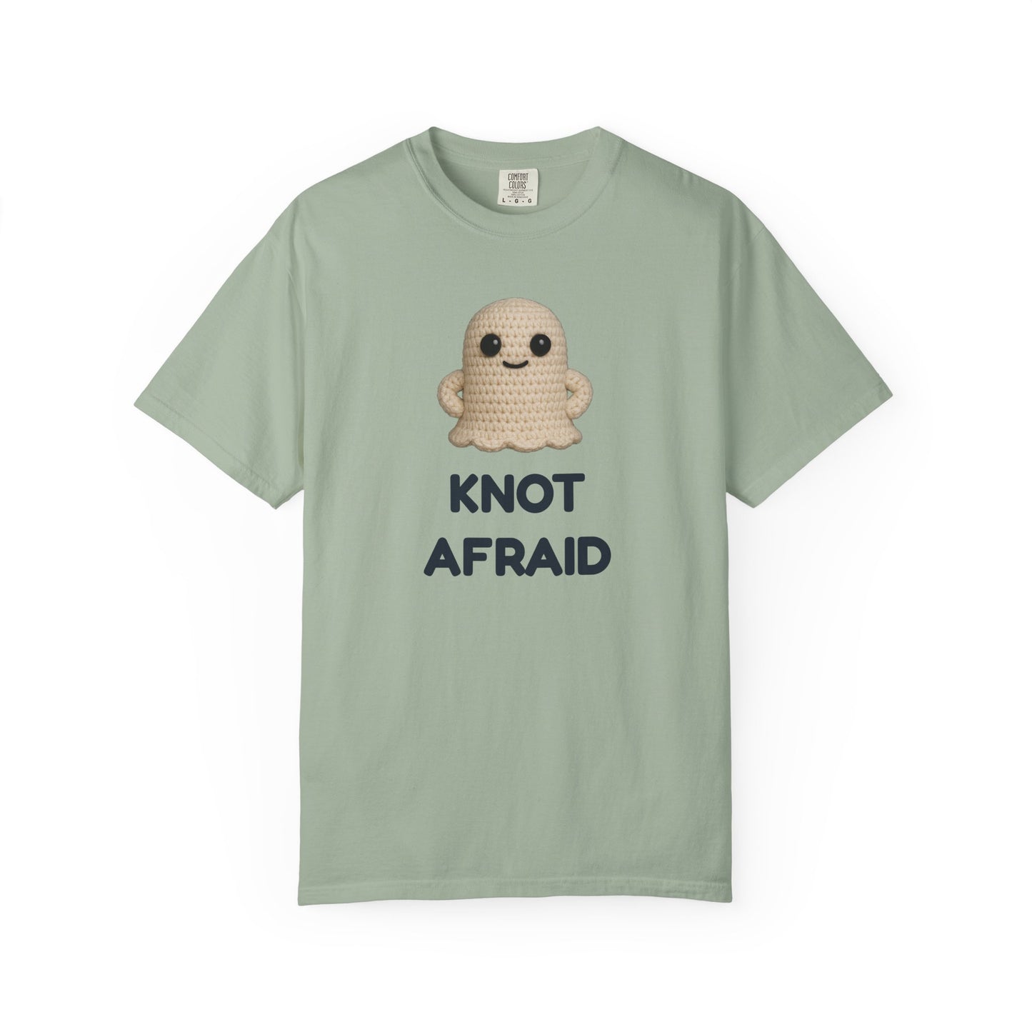 Fearless Ghost Knot Afraid T-shirt, Unisex Garment-Dyed Tee, Funny Tee for Adults, Gift for Friends, Casual Style for Everyday Wear, Halloween Gift