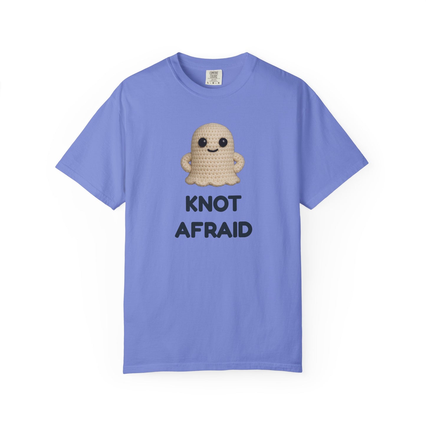 Fearless Ghost Knot Afraid T-shirt, Unisex Garment-Dyed Tee, Funny Tee for Adults, Gift for Friends, Casual Style for Everyday Wear, Halloween Gift