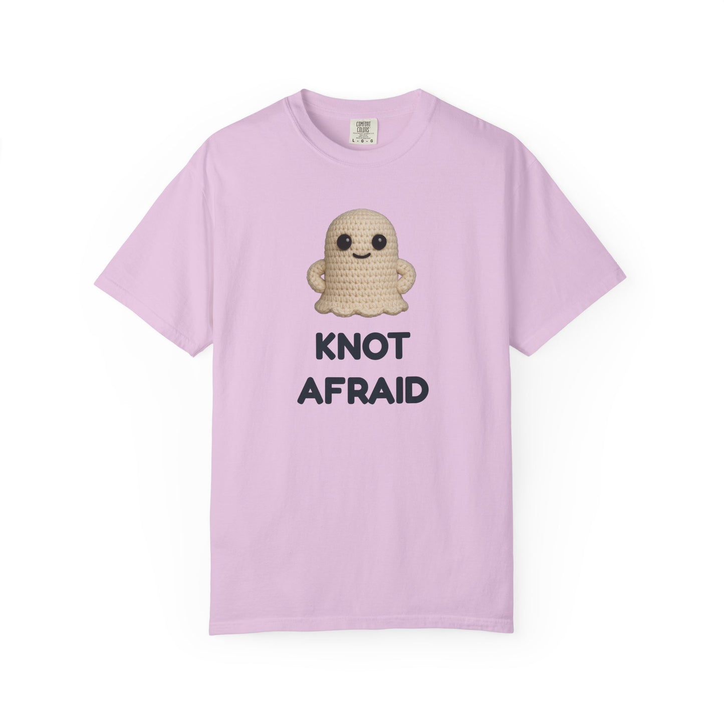 Fearless Ghost Knot Afraid T-shirt, Unisex Garment-Dyed Tee, Funny Tee for Adults, Gift for Friends, Casual Style for Everyday Wear, Halloween Gift