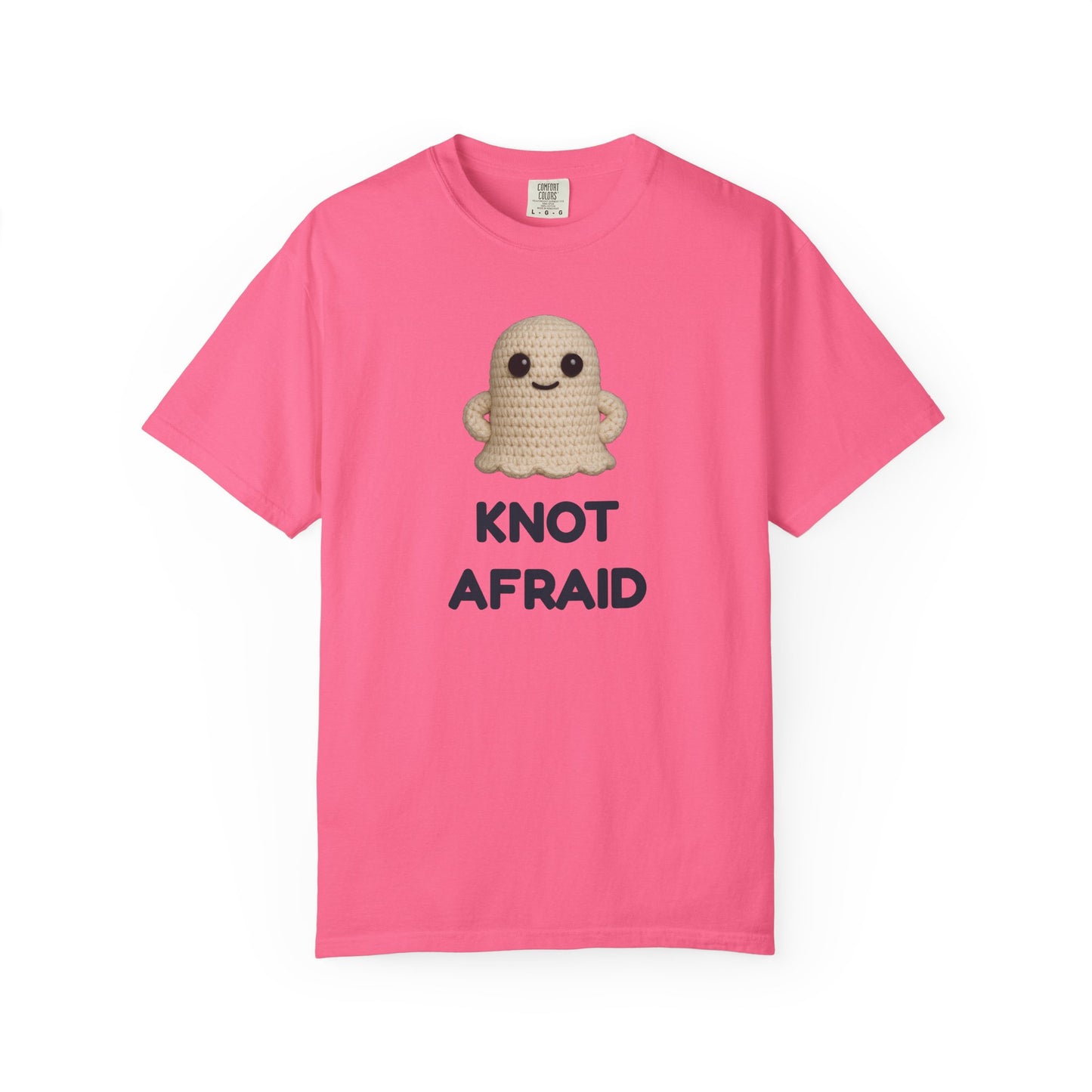 Fearless Ghost Knot Afraid T-shirt, Unisex Garment-Dyed Tee, Funny Tee for Adults, Gift for Friends, Casual Style for Everyday Wear, Halloween Gift