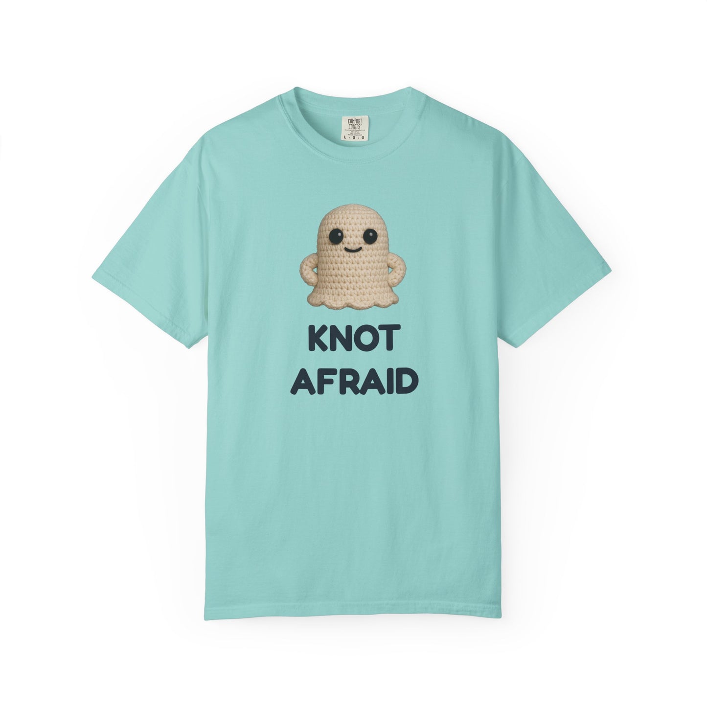 Fearless Ghost Knot Afraid T-shirt, Unisex Garment-Dyed Tee, Funny Tee for Adults, Gift for Friends, Casual Style for Everyday Wear, Halloween Gift