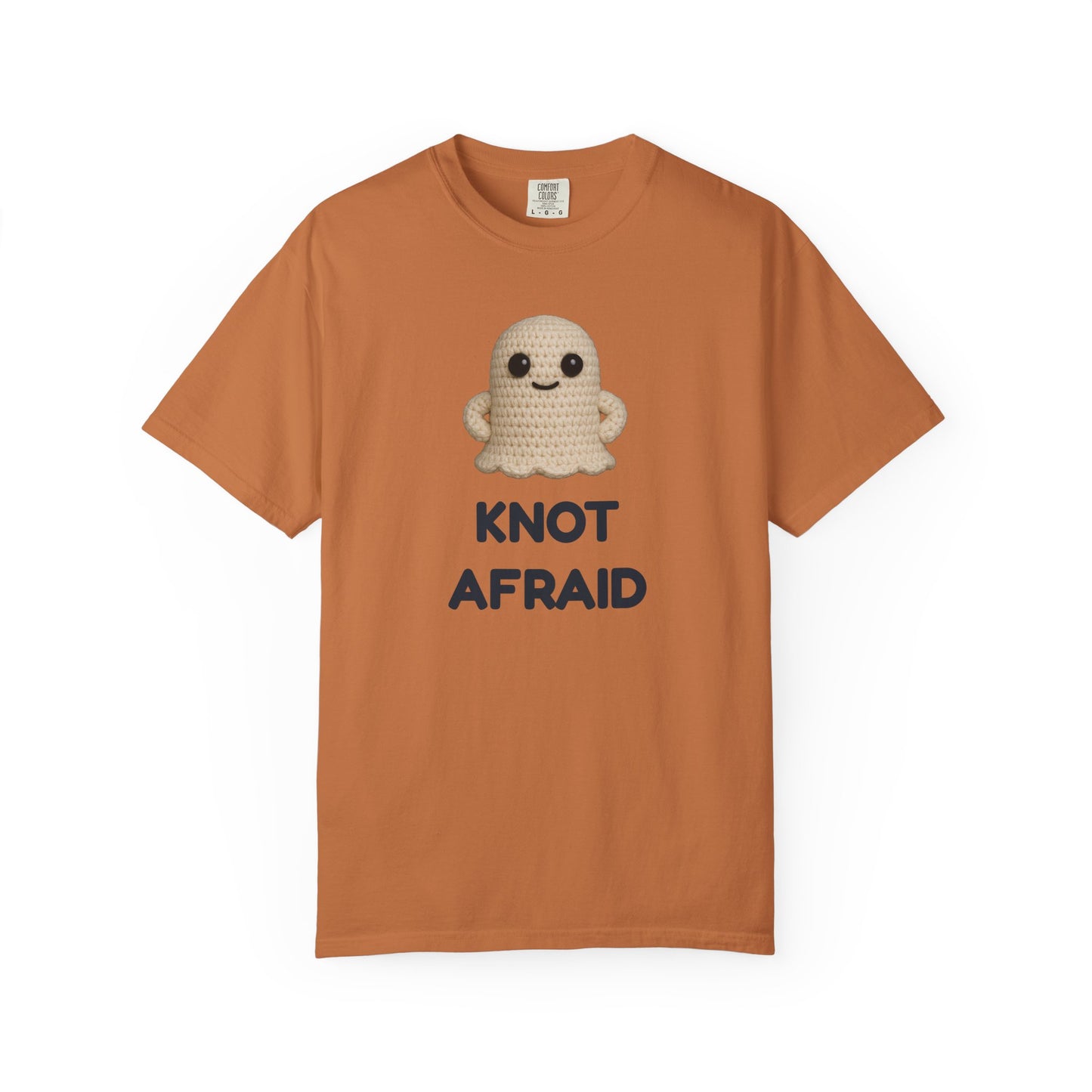 Fearless Ghost Knot Afraid T-shirt, Unisex Garment-Dyed Tee, Funny Tee for Adults, Gift for Friends, Casual Style for Everyday Wear, Halloween Gift