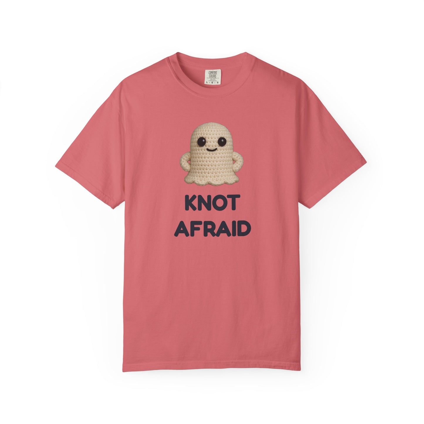 Fearless Ghost Knot Afraid T-shirt, Unisex Garment-Dyed Tee, Funny Tee for Adults, Gift for Friends, Casual Style for Everyday Wear, Halloween Gift