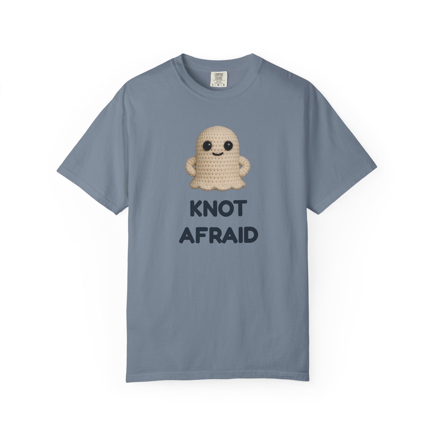 Fearless Ghost Knot Afraid T-shirt, Unisex Garment-Dyed Tee, Funny Tee for Adults, Gift for Friends, Casual Style for Everyday Wear, Halloween Gift